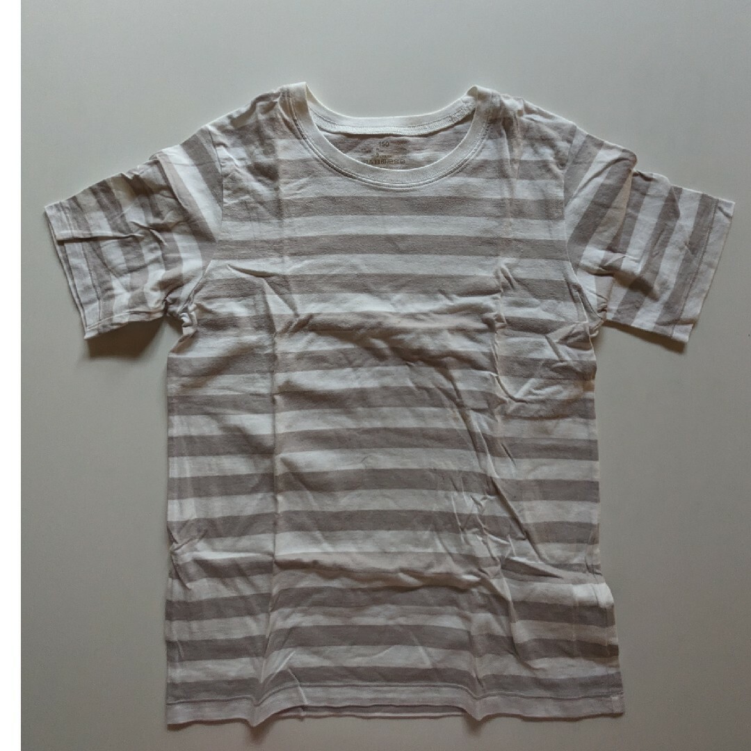 MUJI (無印良品)(ムジルシリョウヒン)の無印良品 中古 Ｔシャツ ４枚組 ボーダー  MUJI 良品計画 キッズ/ベビー/マタニティのキッズ服女の子用(90cm~)(Tシャツ/カットソー)の商品写真