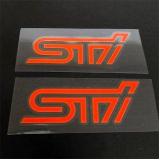 スバル(スバル)のSTI 　ステッカー　デカール　レッド（赤）　２枚セット(車外アクセサリ)