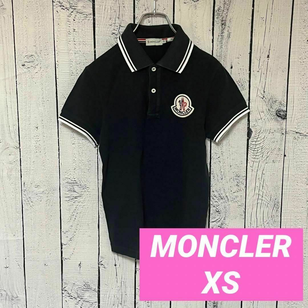 MONCLER(モンクレール)の【匿名配送】MONCLER モンクレール ポロシャツ　 コットン ネイビー XS レディースのトップス(ポロシャツ)の商品写真