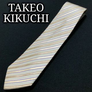 タケオキクチ(TAKEO KIKUCHI)のタケオキクチ レジメンタル ライトイエロー＆ブルー ネクタイ A104-L21(ネクタイ)