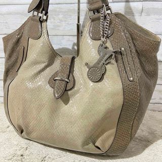 セリーヌ(celine)のセリーヌ　ショルダーバッグ　パイソン　ワンショルダー　ベージュ　カーキ(ショルダーバッグ)