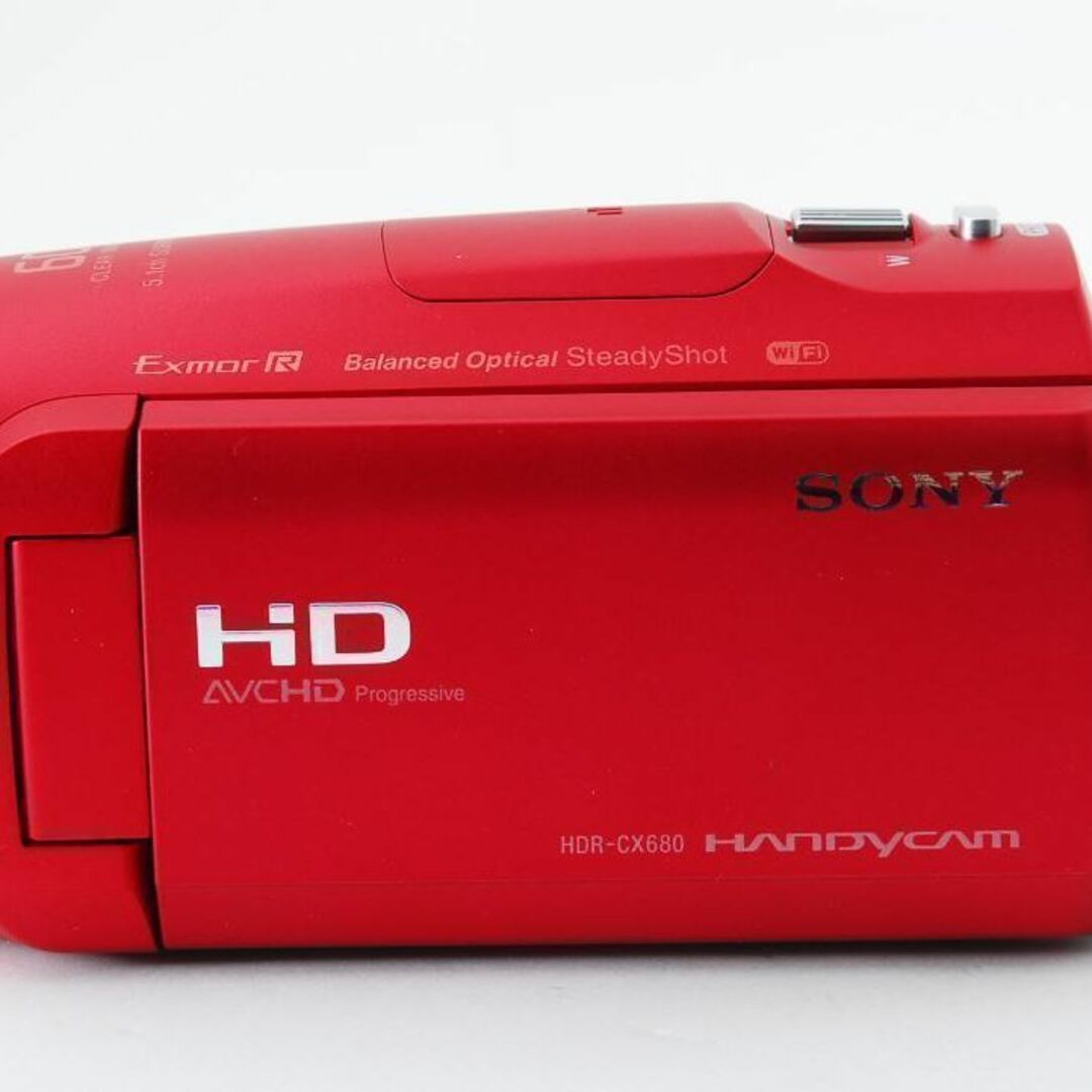 シャイニングゴールデン 【箱付き極美品】SONY HDR-CX680 レッド ハンディカム ビデオカメラ