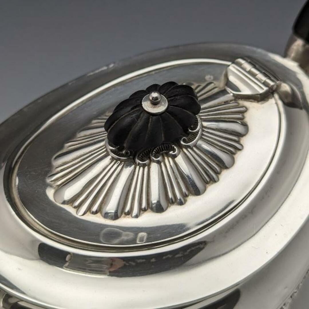 1902年頃 英国アンティーク 純銀製バチェラーティーポット3点セット 計540g Walker&Hall 4