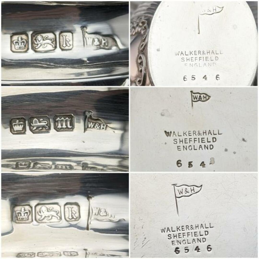1902年頃 英国アンティーク 純銀製バチェラーティーポット3点セット 計540g Walker&Hall 8