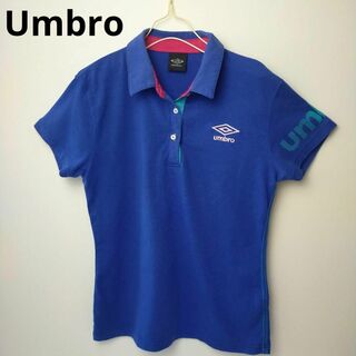 アンブロ(UMBRO)のumbro　アンブロ　ポロシャツ　ブルー　青　半袖　スポーツ　Tシャツ　L(ポロシャツ)