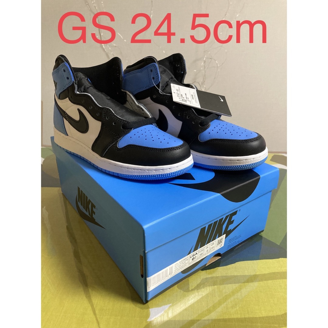 GS24.5cm AJ1 UNIVERSITY BLUE/BLACK-WHITE