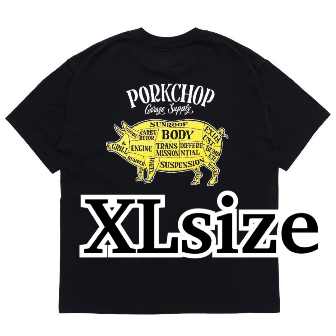 ポークチョップ　Tシャツ/PORKCHOP BLACK YL XLキムタク