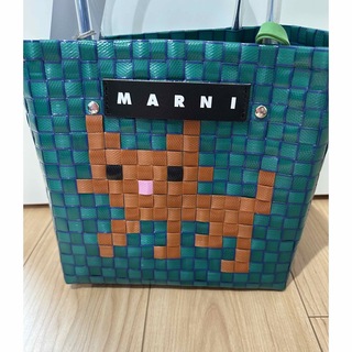 マルニ(Marni)のMARNI フラワーカフェ アニマルバスケット　トートバッグ　キャット(かごバッグ/ストローバッグ)