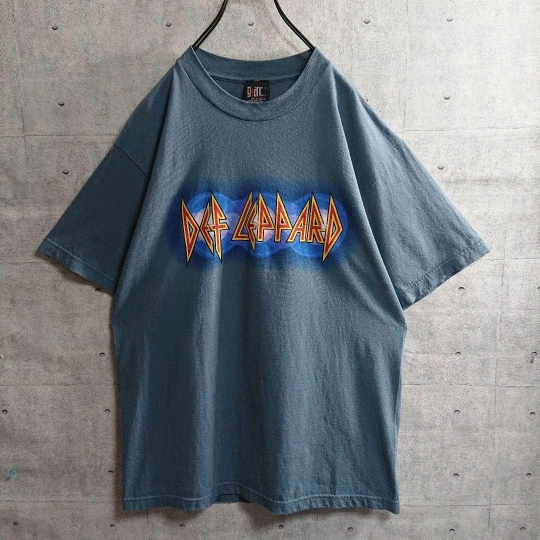 Giant(ジャイアント)の【ジャイアント】90s USA製 デフ・レパード ツアー Tシャツ 青 L メンズのトップス(Tシャツ/カットソー(半袖/袖なし))の商品写真