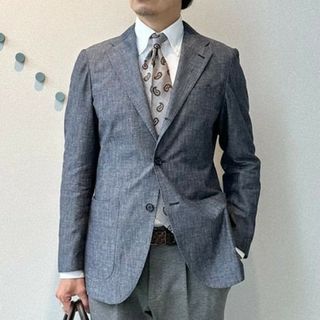 新品 ビームスF NEW EASY コットンリネン ソリッド ジャケット 48の