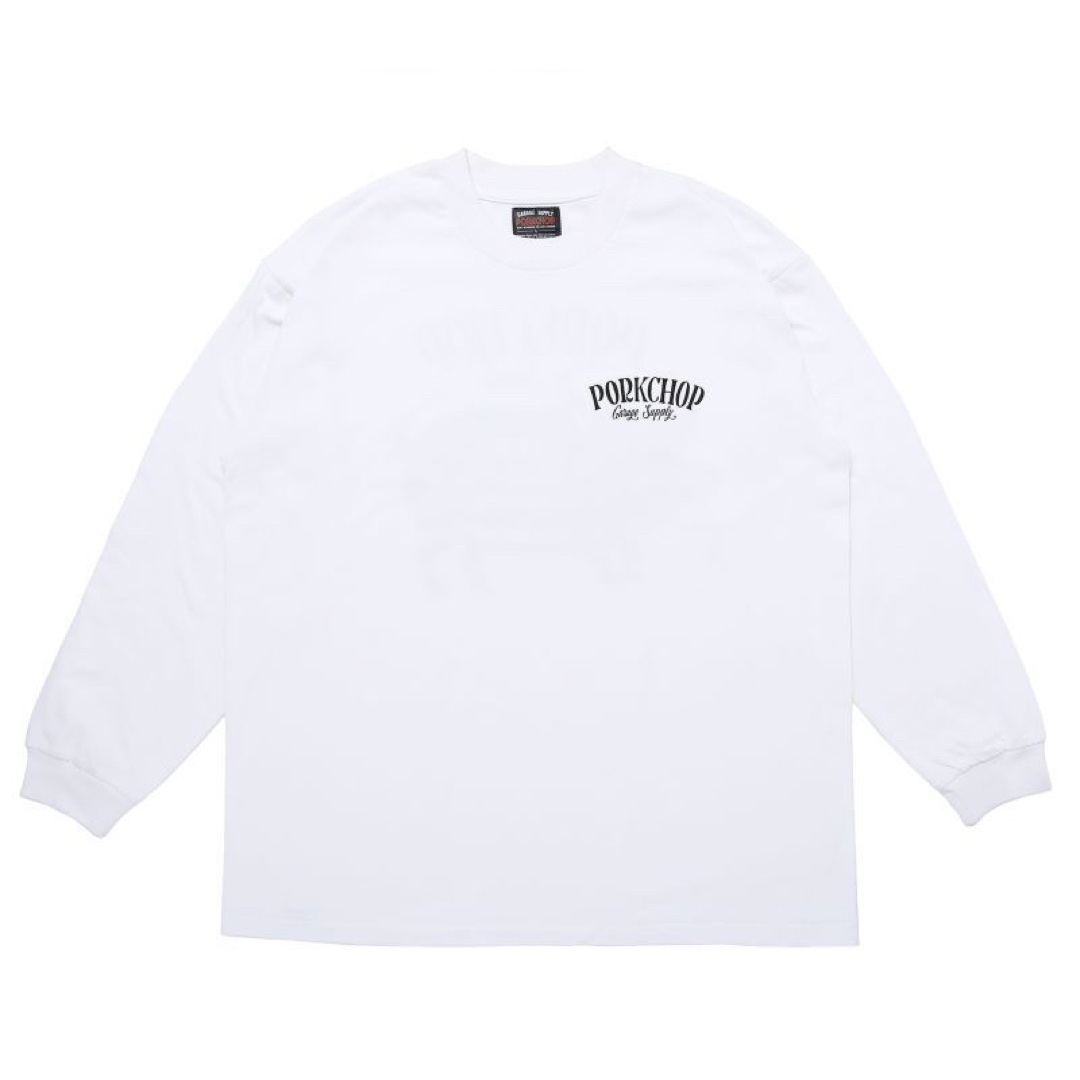 ポークチョップ ロングスリーブTシャツ/PORKCHOP WHITE XLサイズの通販