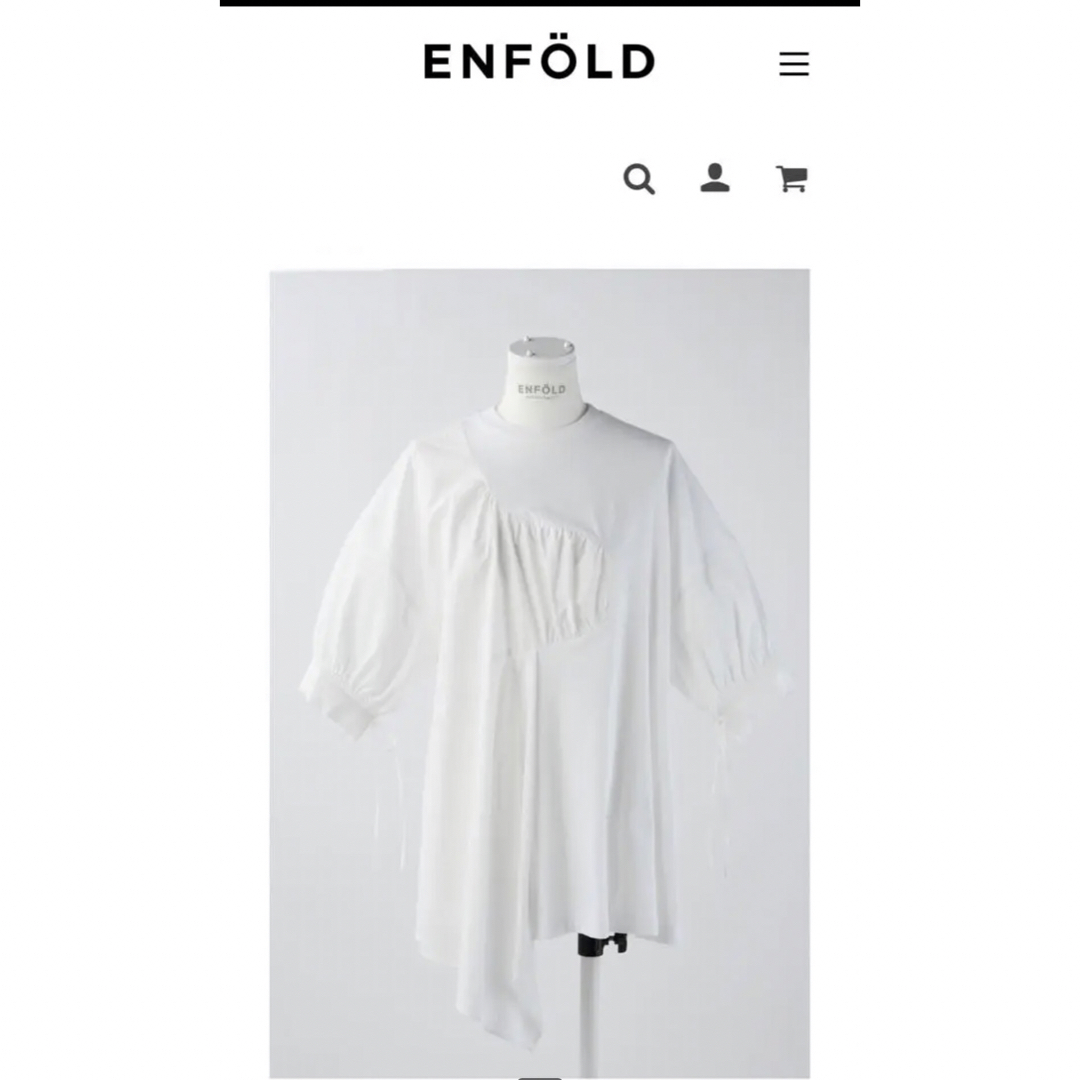 ENFOLD - ENFOLD DRAPE FLARE BLOUSEドレープフレアブラウスの ENFOLD - ENFOLD DRAPE FLARE BLOUSEドレープフレアブラウスの