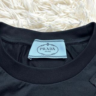 PRADA プラダ ■半袖Tシャツ ローズ プリント ビーズ ラインストーン M