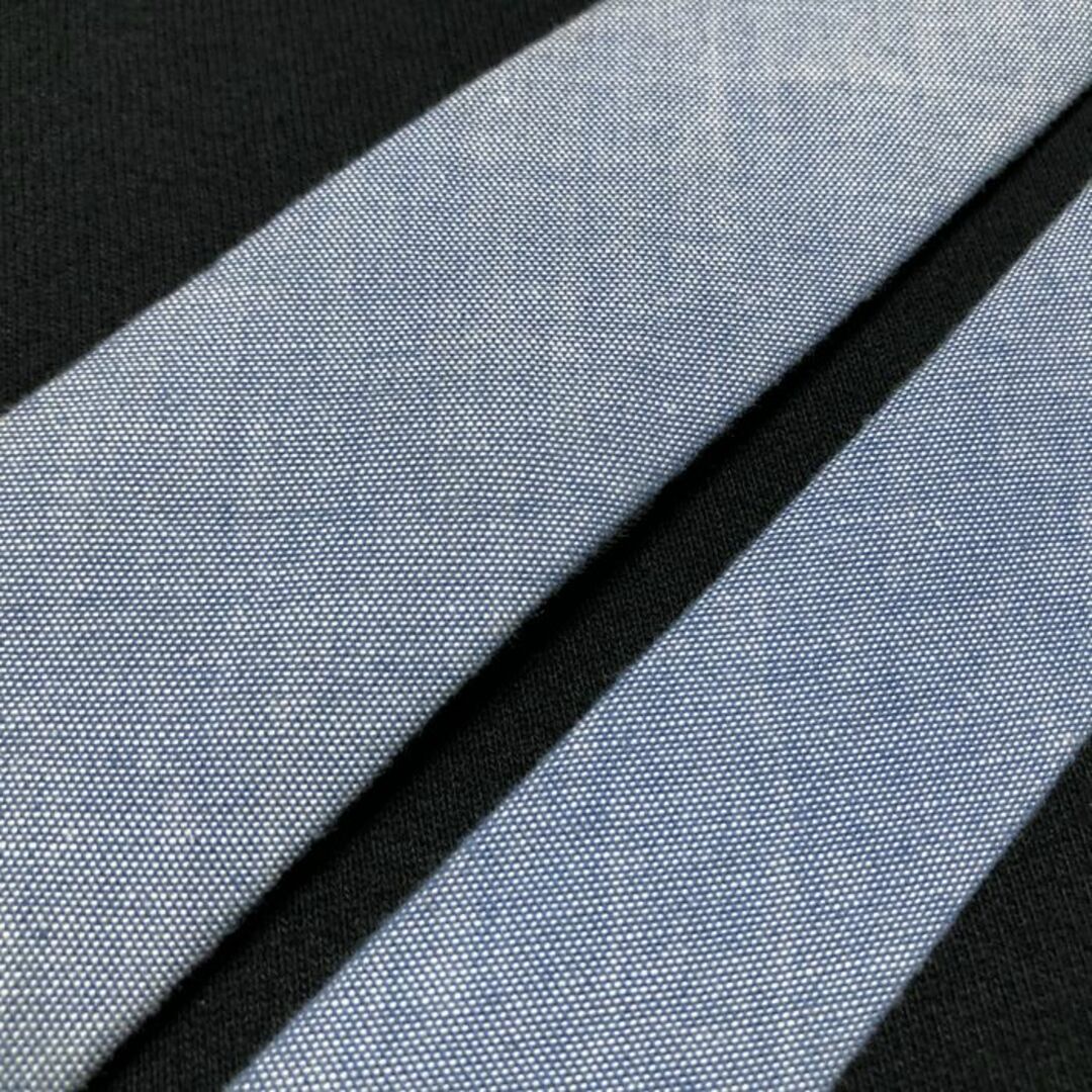 TAKEO KIKUCHI(タケオキクチ)のタケオキクチ 無地 ブルー ネクタイ コットン ナロータイ A104-N21 メンズのファッション小物(ネクタイ)の商品写真