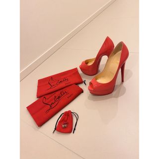 クリスチャンルブタン(Christian Louboutin)のルブタン　ピンク　ヒール　36.5 裏張りあり(ハイヒール/パンプス)