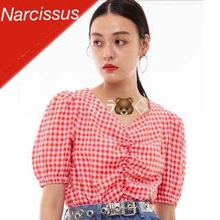 ナルシス(Narcissus)の人気❣️ナルシス　🟥【Narcissus】ギンガムショートトップス　レッド(シャツ/ブラウス(半袖/袖なし))