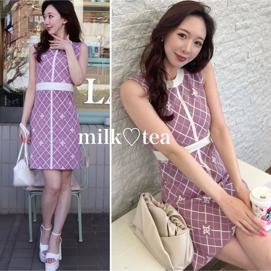 新品タグ付き ROYAL PARTY エンブレム総柄ニットミニワンピース lv | フリマアプリ ラクマ