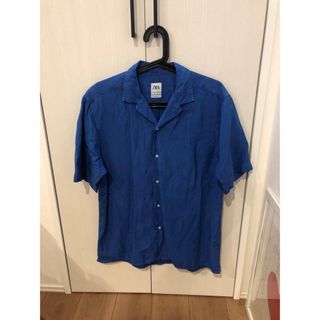 ザラ(ZARA)のZARA  メンズ　無地シャツ　ブルー　M ザラ(シャツ)