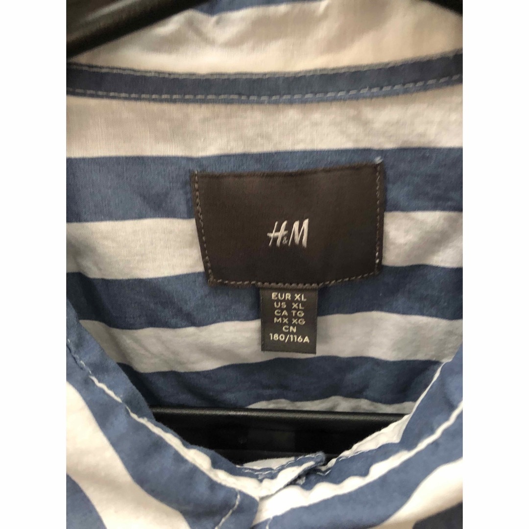 H&M(エイチアンドエム)のH&M メンズ　ストライプシャツ　XL エイチアンドエム メンズのトップス(シャツ)の商品写真