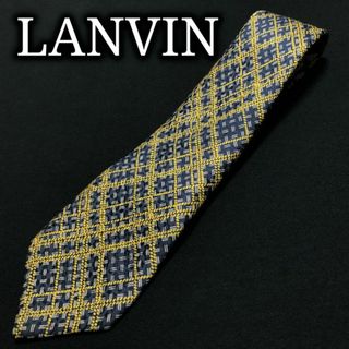 ランバン(LANVIN)のランバン チェック ネイビー＆イエロー ネクタイ A104-P21(ネクタイ)