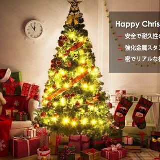 クリスマスツリー 松ぼっくり付き 雪化粧 180cm 高濃密度 赤いの通販