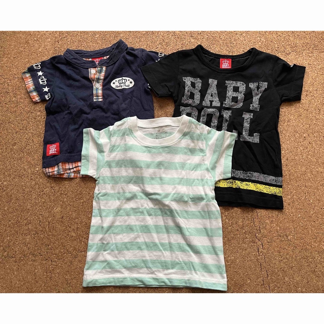 Tシャツ　3枚セット●ベビードール、無印良品 キッズ/ベビー/マタニティのキッズ服男の子用(90cm~)(Tシャツ/カットソー)の商品写真