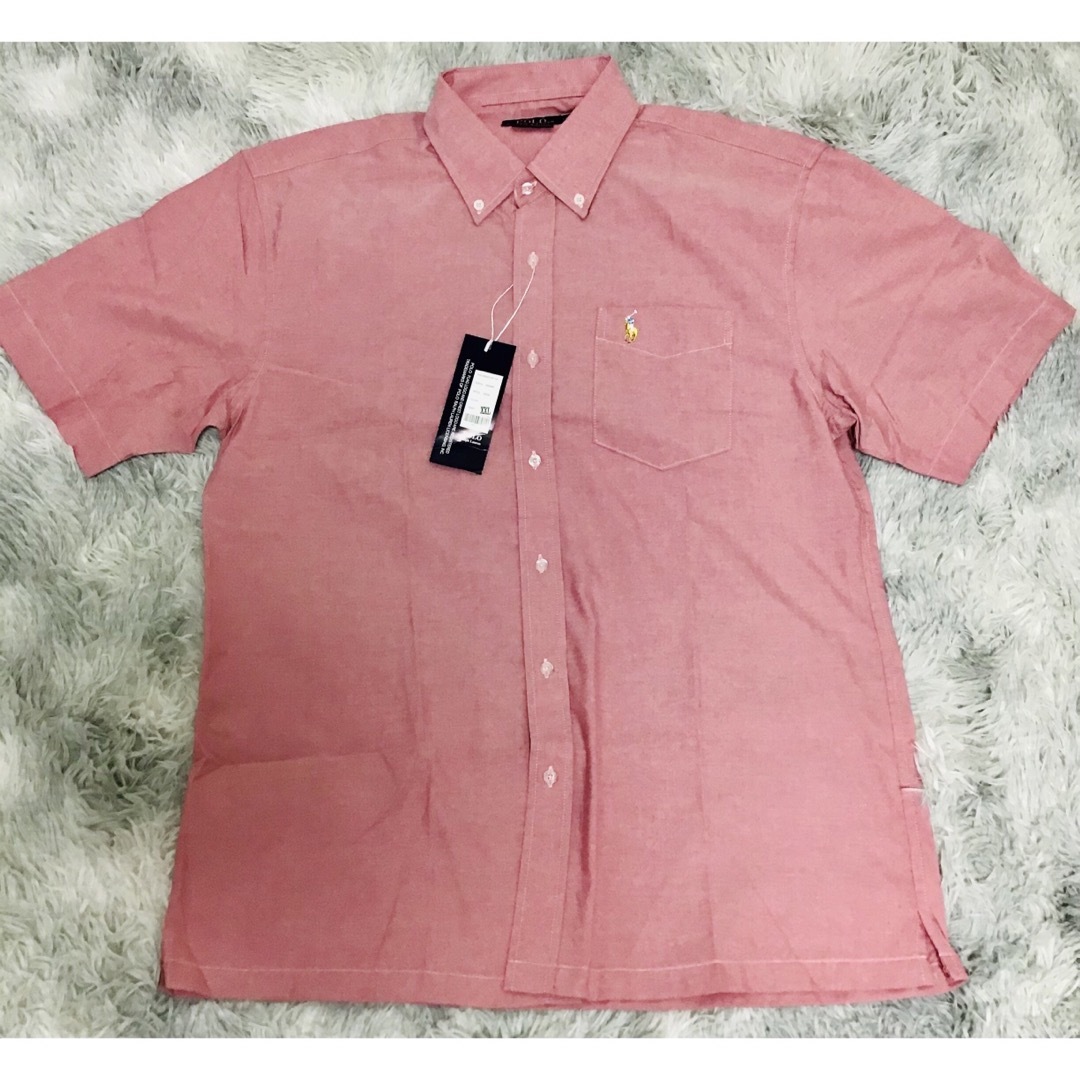 POLO RALPH LAUREN(ポロラルフローレン)のポロ ラルフローレン 半袖 ボタンダウンシャツ レッド ビッグサイズ XXL メンズのトップス(シャツ)の商品写真