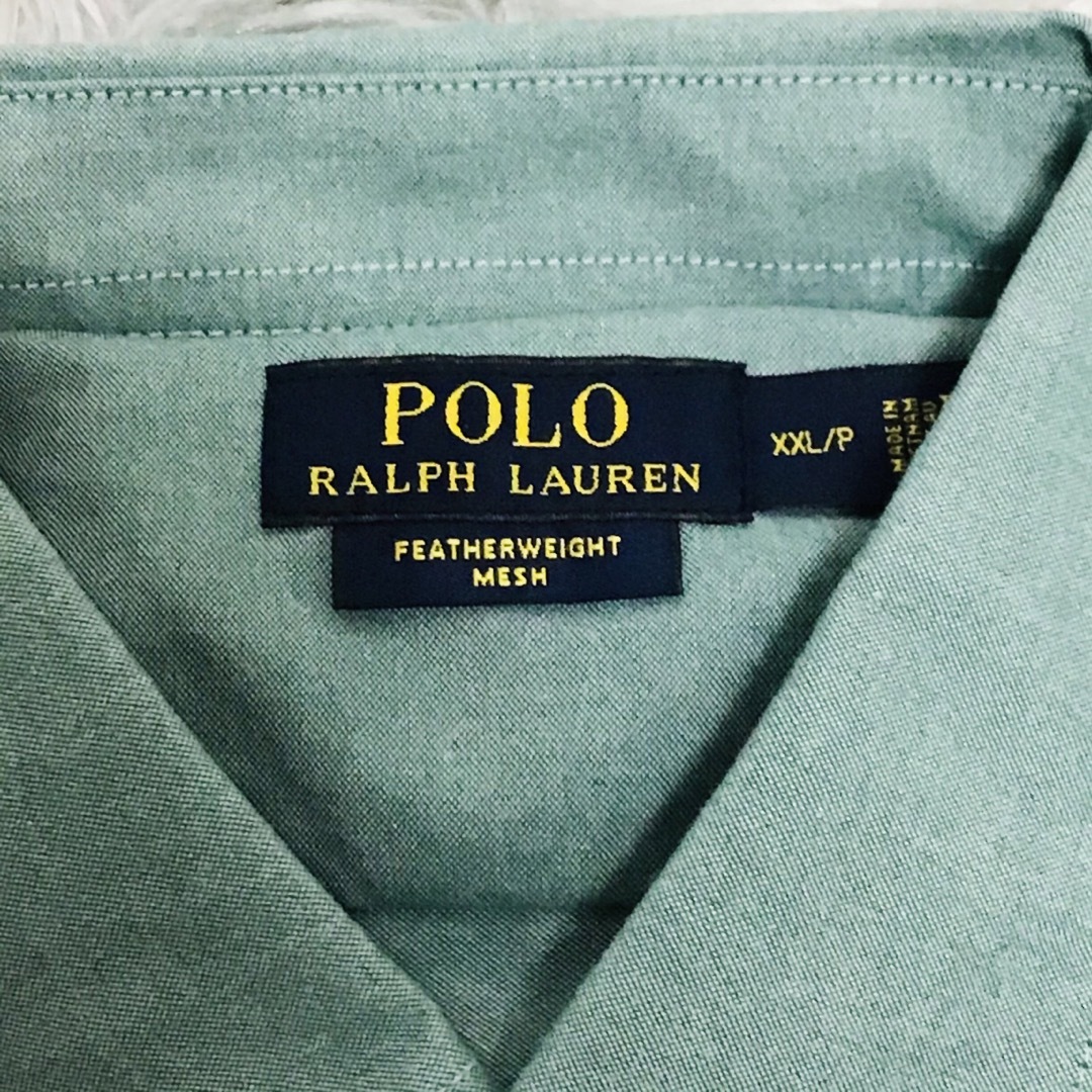 POLO RALPH LAUREN(ポロラルフローレン)のポロ ラルフローレン 半袖 ボタンダウンシャツ グリーン ビッグサイズ XXL メンズのトップス(シャツ)の商品写真