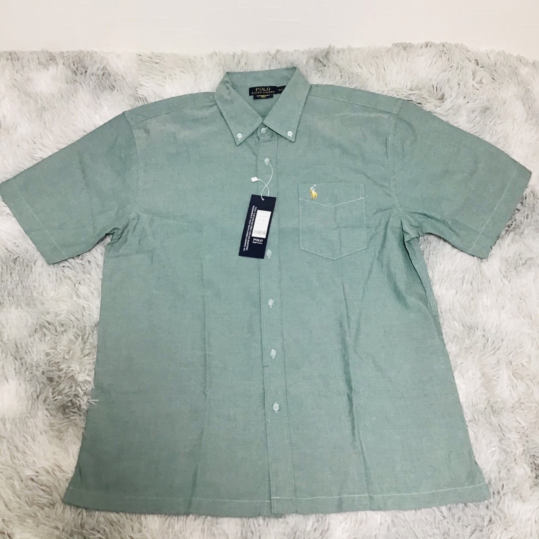 POLO RALPH LAUREN(ポロラルフローレン)のポロ ラルフローレン 半袖 ボタンダウンシャツ グリーン ビッグサイズ XXL メンズのトップス(シャツ)の商品写真