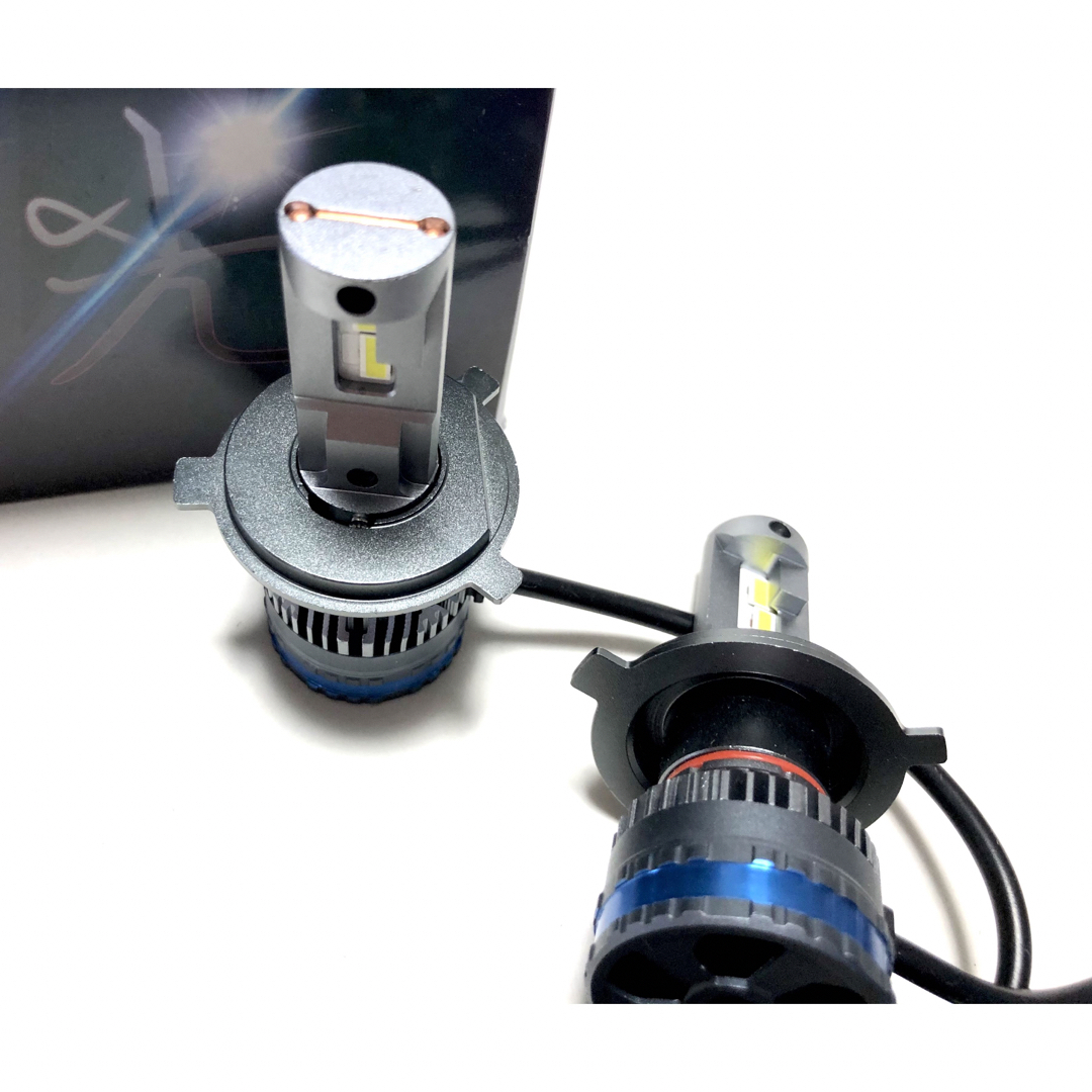 最新極光LEDヘッドライト　hi/lo h4 車検対応　爆光　バルブ