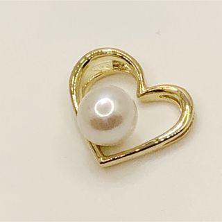 K18 18キン 18k 18金 6mm淡水パール ハート ペンダントトップの通販 by
