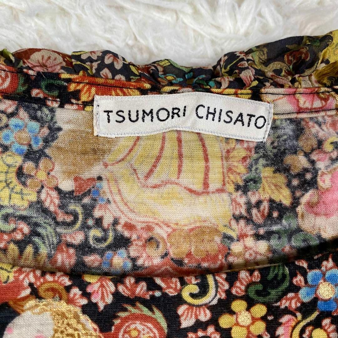 TSUMORI CHISATO(ツモリチサト)のツモリチサト　チュニック　総柄　ワンピース　ゆったりサイズ レディースのワンピース(ひざ丈ワンピース)の商品写真