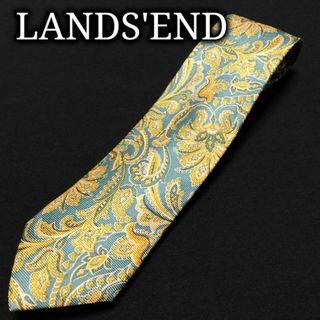 ランズエンド(LANDS’END)のランズエンド ペイズリー グリーン＆イエロー ネクタイ A104-R05(ネクタイ)