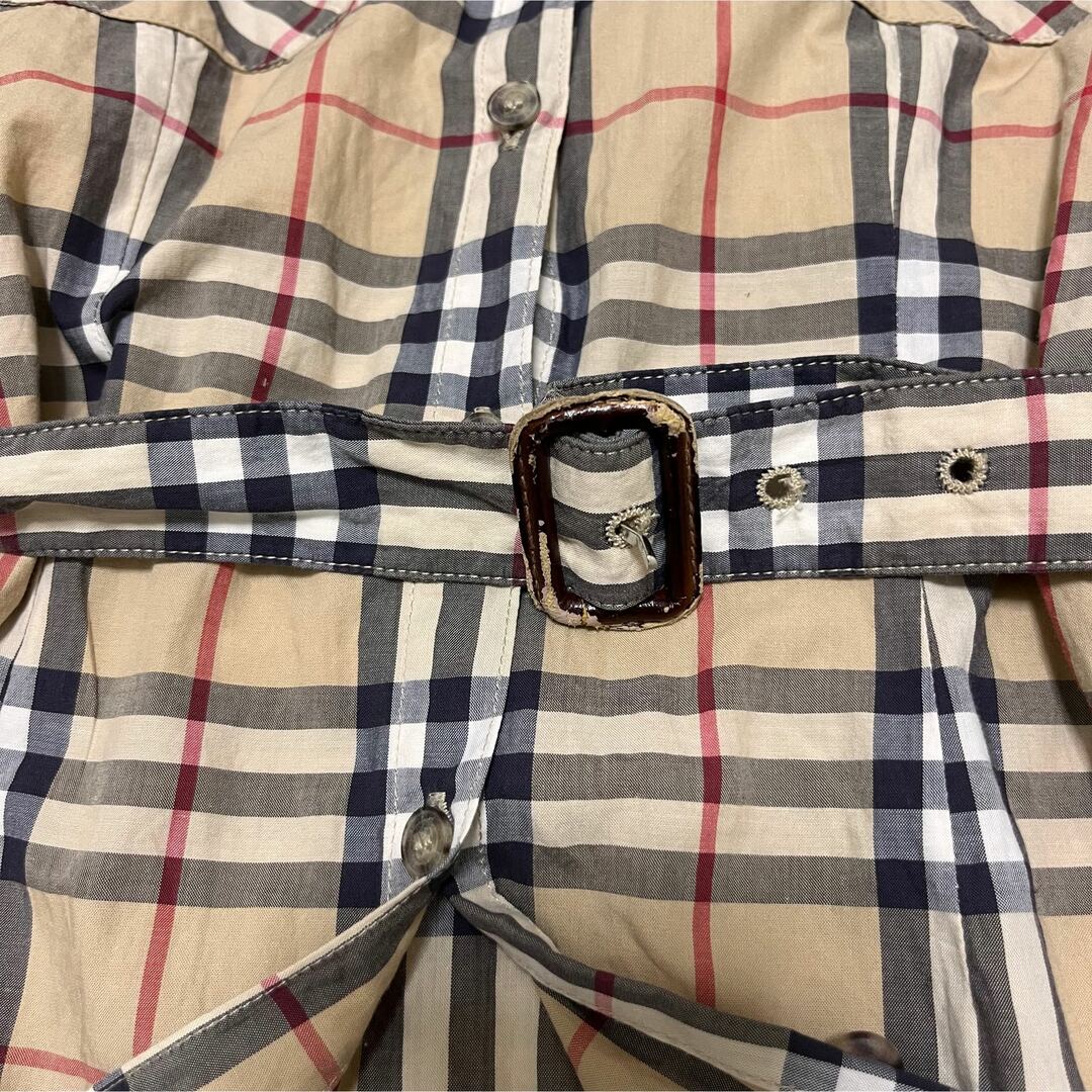 BURBERRY - BURBERRY バーバリー 140 ロングシャツ ベルト付きノバ