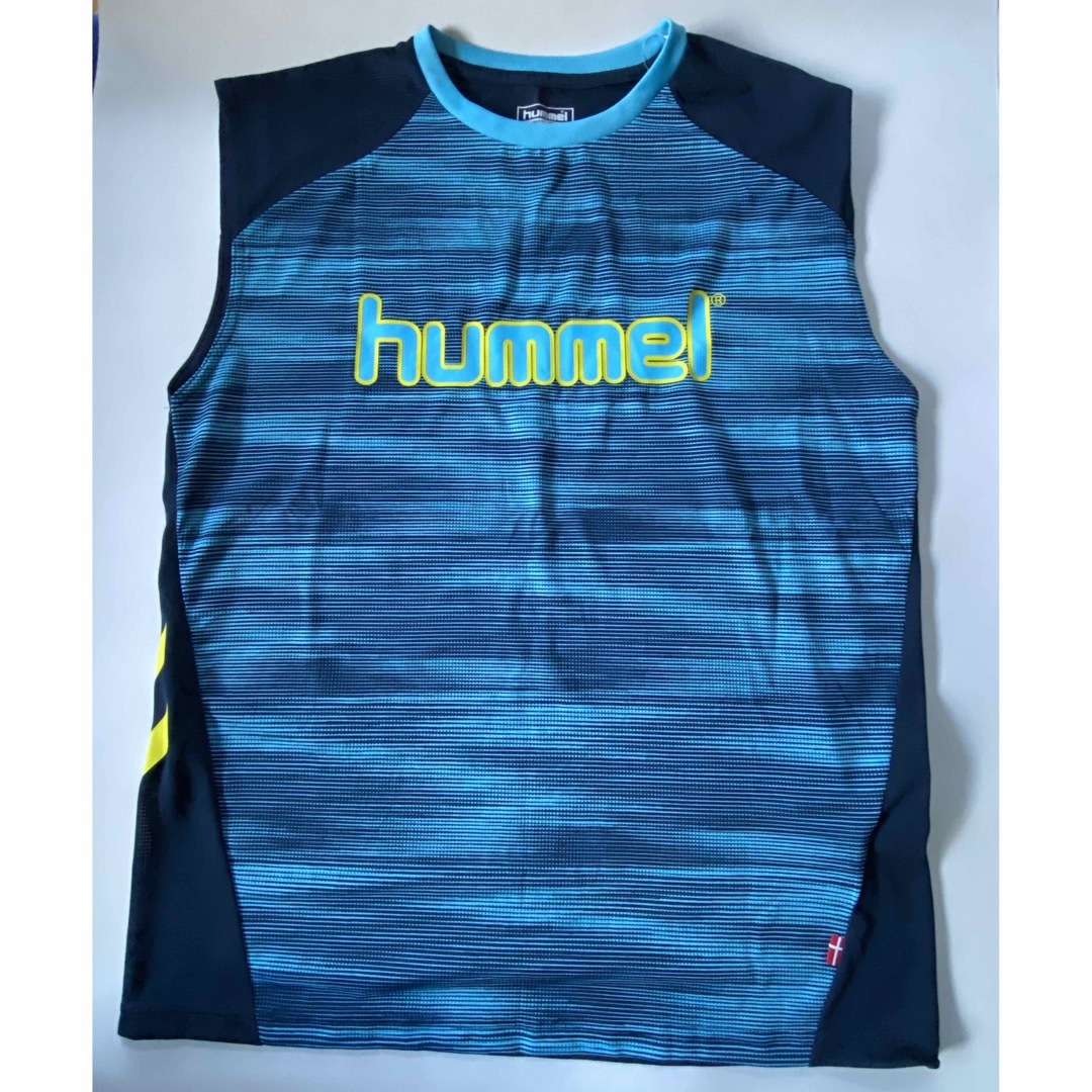 hummel(ヒュンメル)の値下げ❗️hummel メンズ　サッカー　ノースリーブ　新品未使用 メンズのトップス(Tシャツ/カットソー(半袖/袖なし))の商品写真