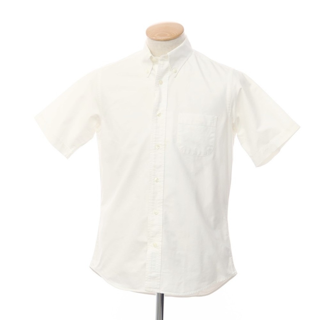 インディビジュアライズドシャツ INDIVIDUALIZED SHIRTS コットン ボタンダウン 半袖シャツ ホワイト【サイズ14.5】【メンズ】