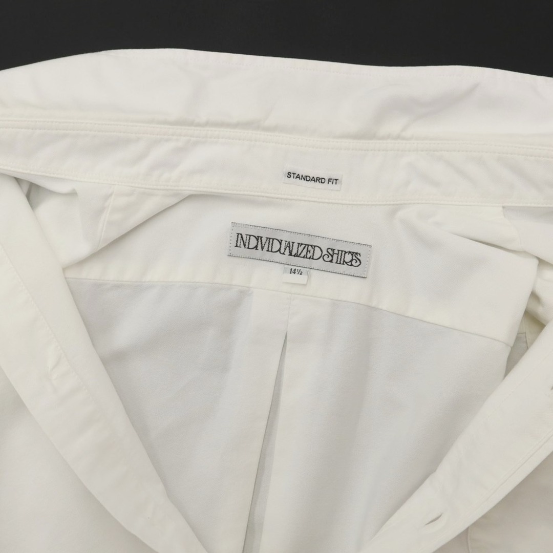 インディビジュアライズドシャツ INDIVIDUALIZED SHIRTS コットン ボタンダウン カジュアルシャツ ホワイト【サイズ14.5】【メンズ】