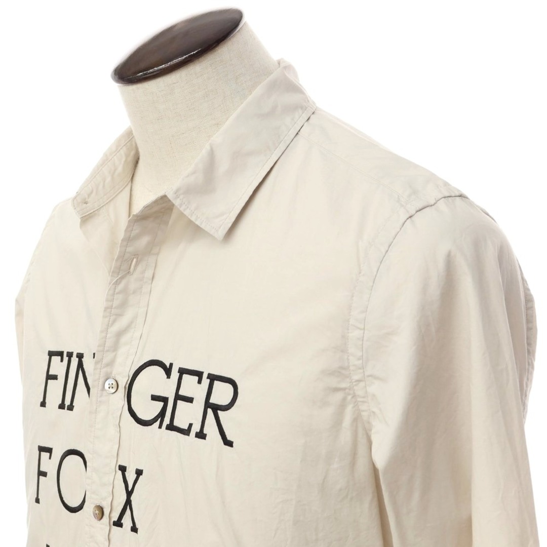 フィンガーフォックスアンドシャツ FINGER FOX AND SHIRTS コットン 刺繍 シャツ ベージュ【サイズL】【メンズ】 1