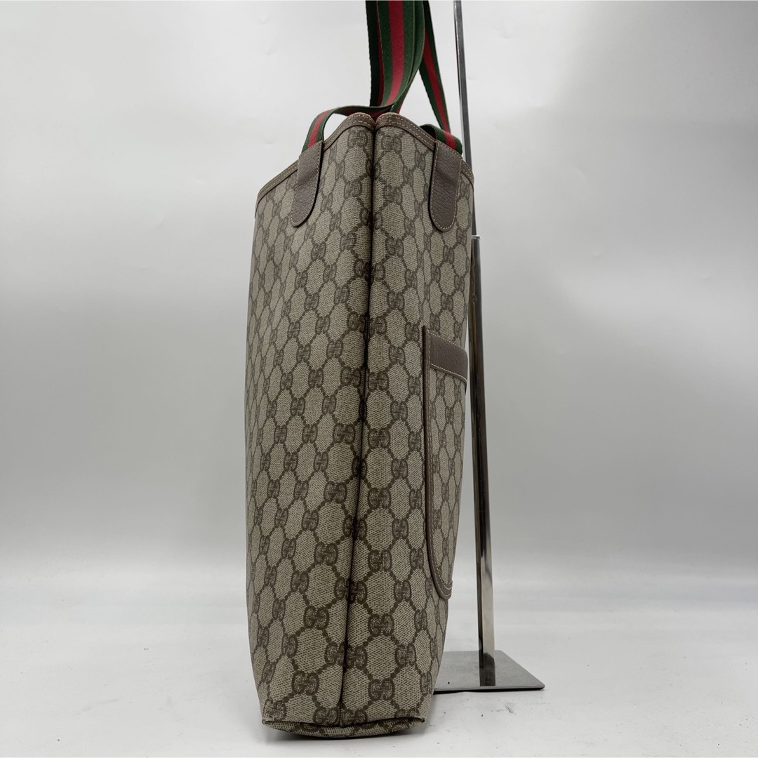 Gucci(グッチ)の【大人気】GUCCI オールドグッチ トートバッグ GG シェリーライン 赤 緑 レディースのバッグ(トートバッグ)の商品写真