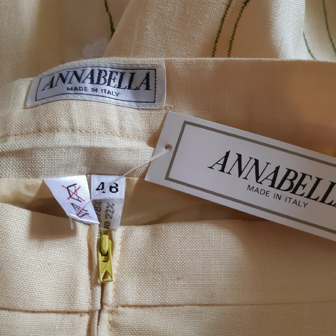 レディース スカート 膝丈 新品 イタリア製 リネン 麻 ANNABELLA レディースのスカート(ひざ丈スカート)の商品写真