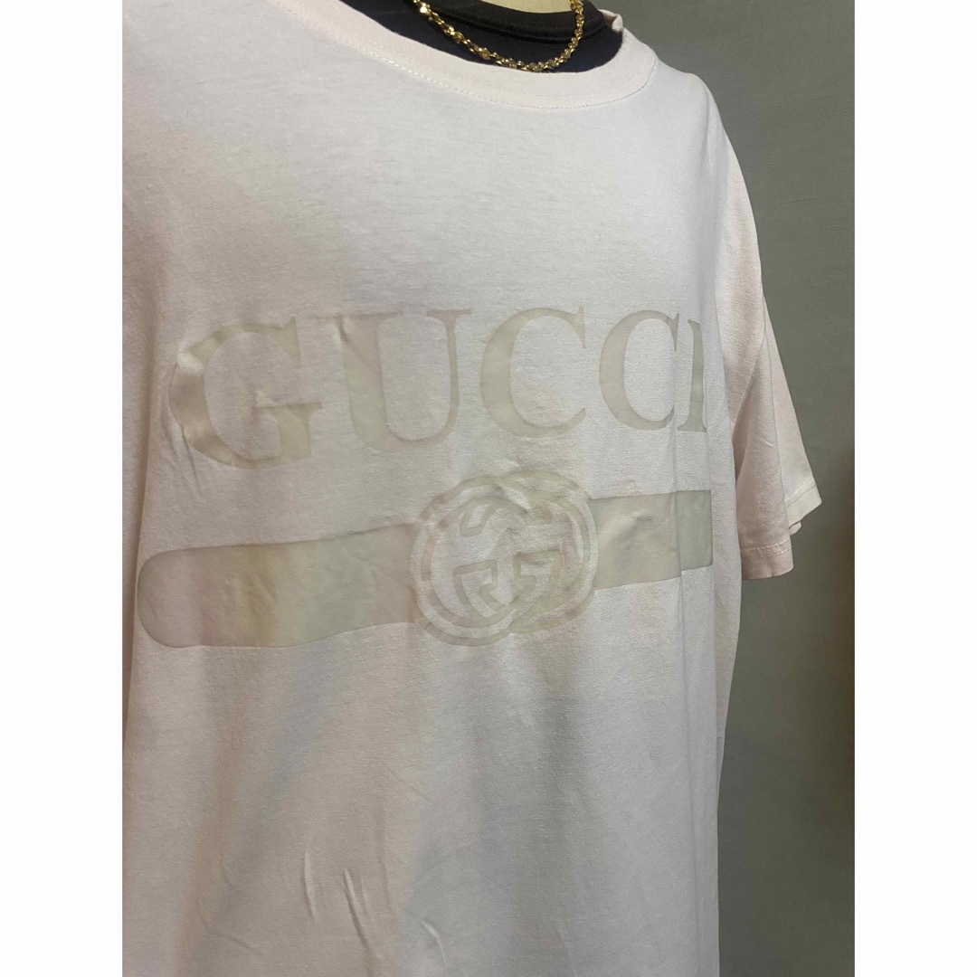 GUCCI Tシャツ ヴィンテージロゴ Lサイズ 薄ピンク