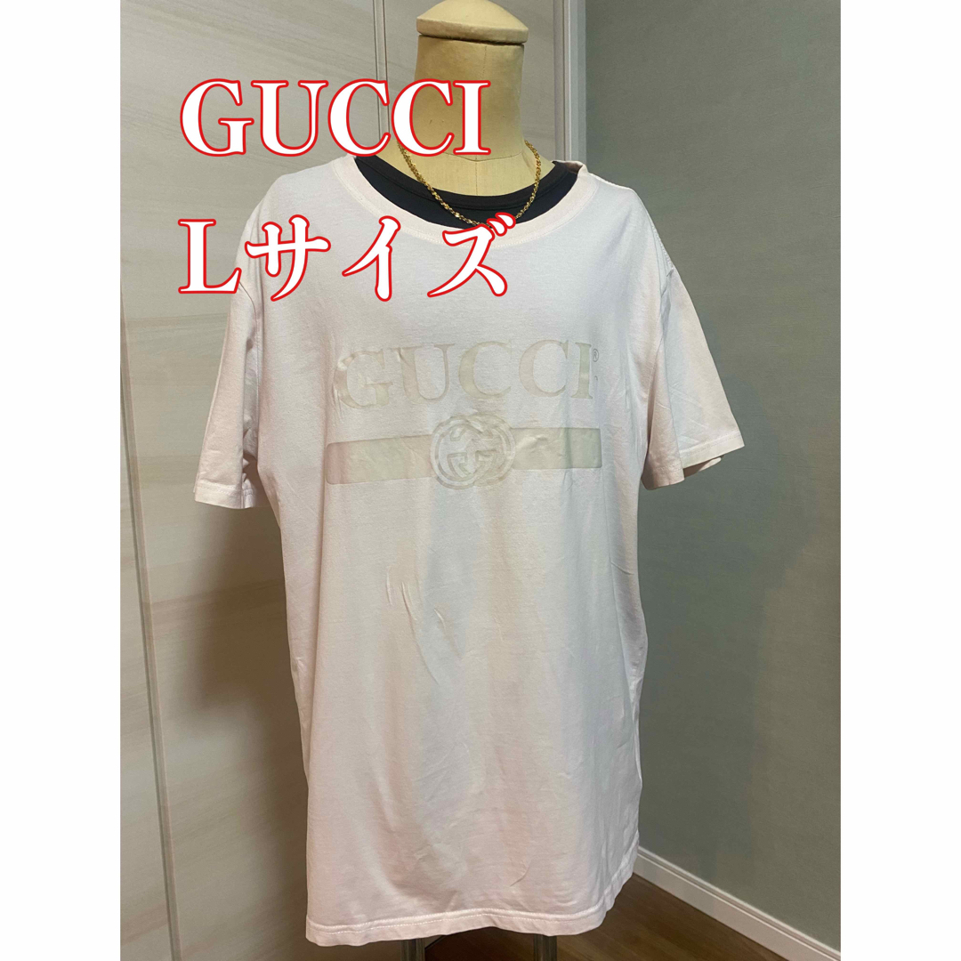 GUCCI Tシャツ ヴィンテージロゴ Lサイズ 薄ピンク | フリマアプリ ラクマ