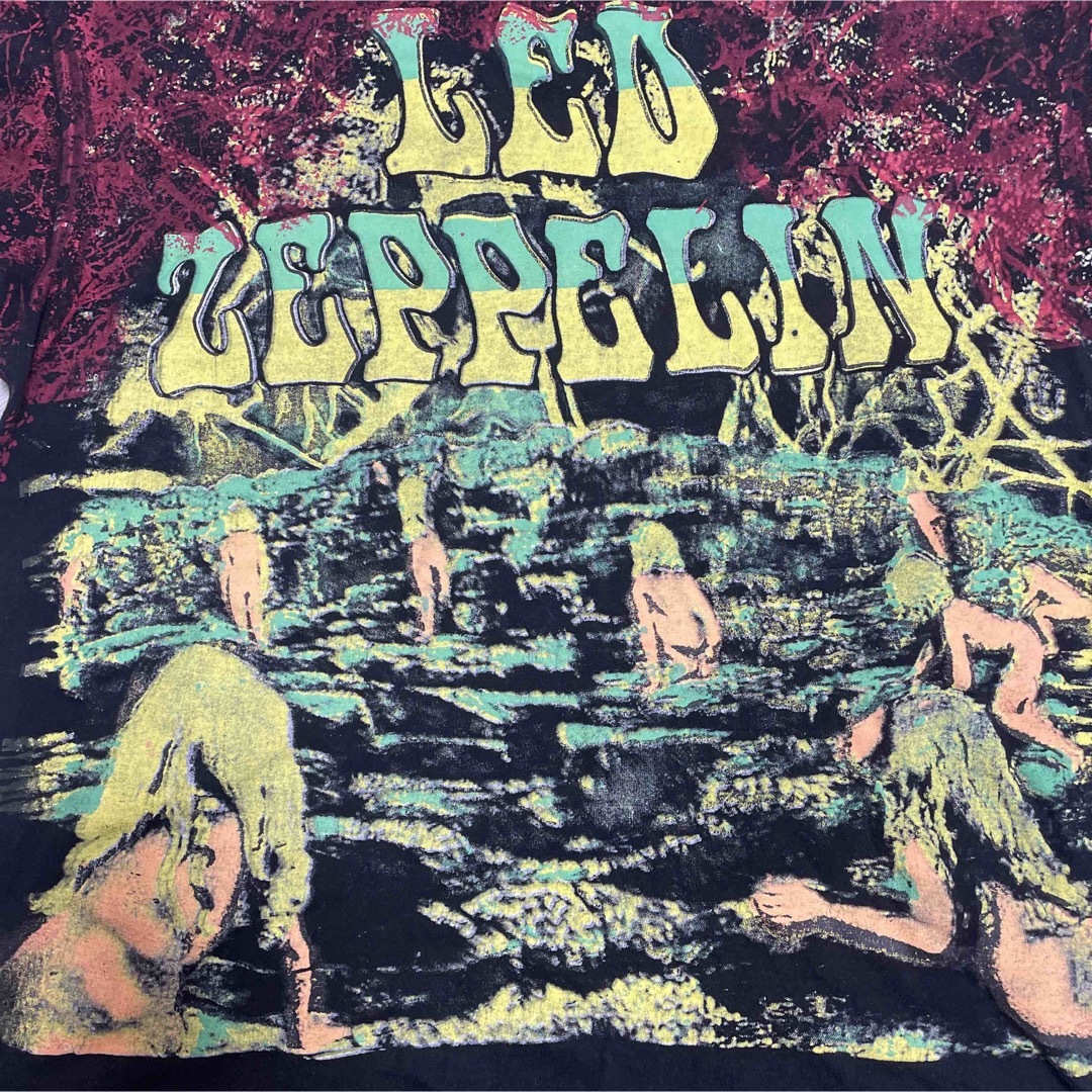 MUSIC TEE(ミュージックティー)のLed Zeppelin 90s ヴィンテージ  古着 総柄 バンド Tシャツ メンズのトップス(Tシャツ/カットソー(半袖/袖なし))の商品写真