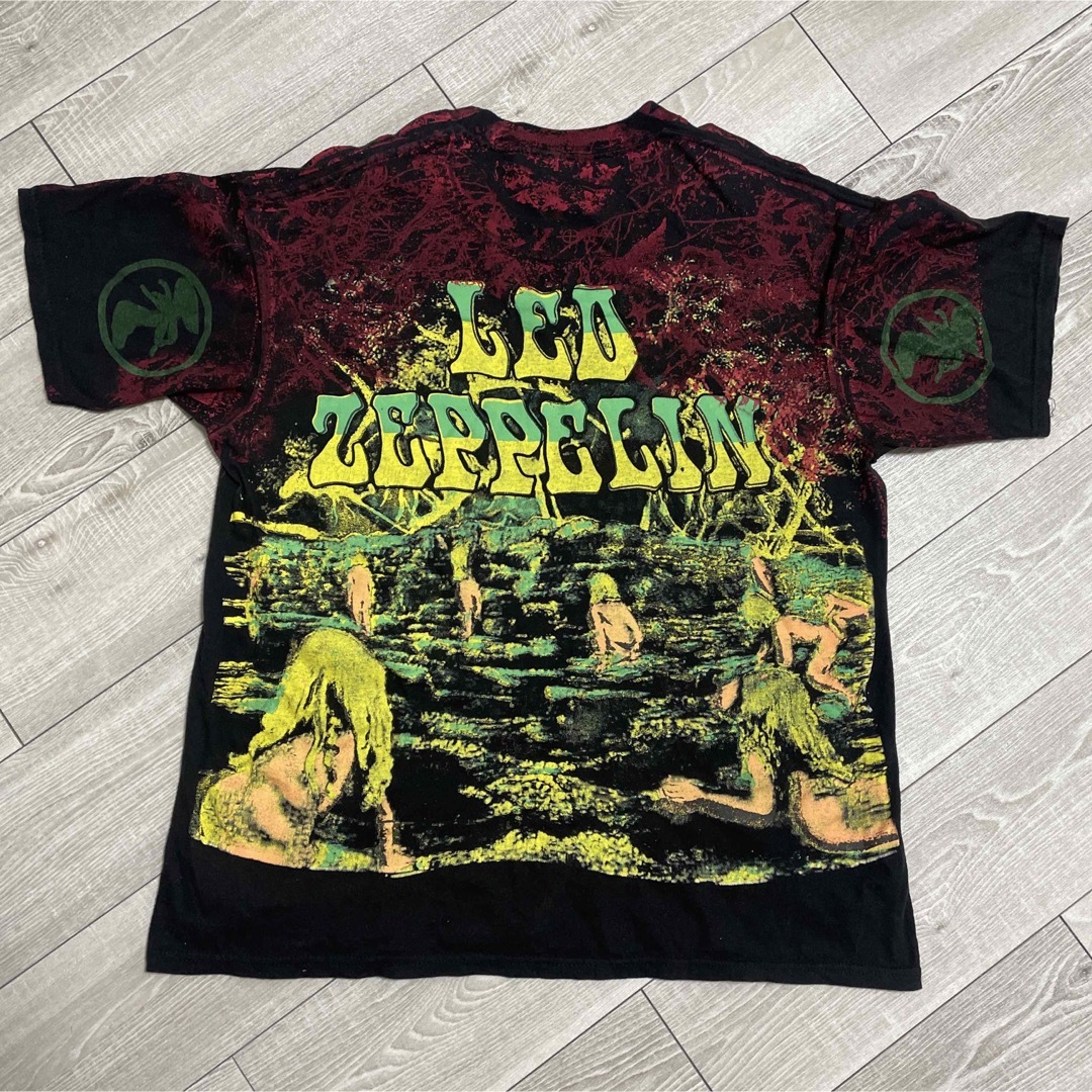 MUSIC TEE - Led Zeppelin 90s ヴィンテージ 古着 総柄 バンド Tシャツ 