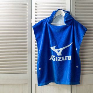 ミズノ(MIZUNO)のミズノ　フード付きタオルポンチョ　フードタオル　ブルー(タオル/バス用品)