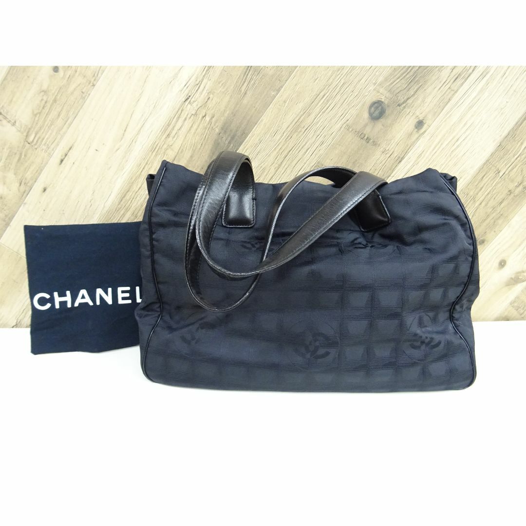 CHANEL - K宇002/ CHANEL トラベルライン トートMM ナイロン レザー