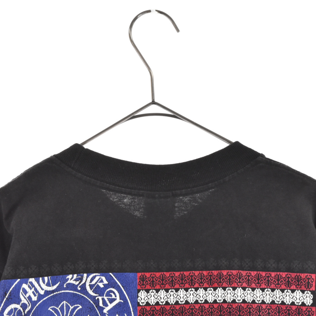 Chrome Hearts(クロムハーツ)のCHROME HEARTS クロムハーツ バック星条旗プリント半袖Tシャツ カットソー ブラック アメリカンフラッグ メンズのトップス(Tシャツ/カットソー(半袖/袖なし))の商品写真