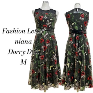 ドリードールリュクスブリエ(Dorry Doll/ Luxe brille)のniana ニアナ　ブラック　花柄　刺繍　バックリボン　B409174900M(ロングドレス)
