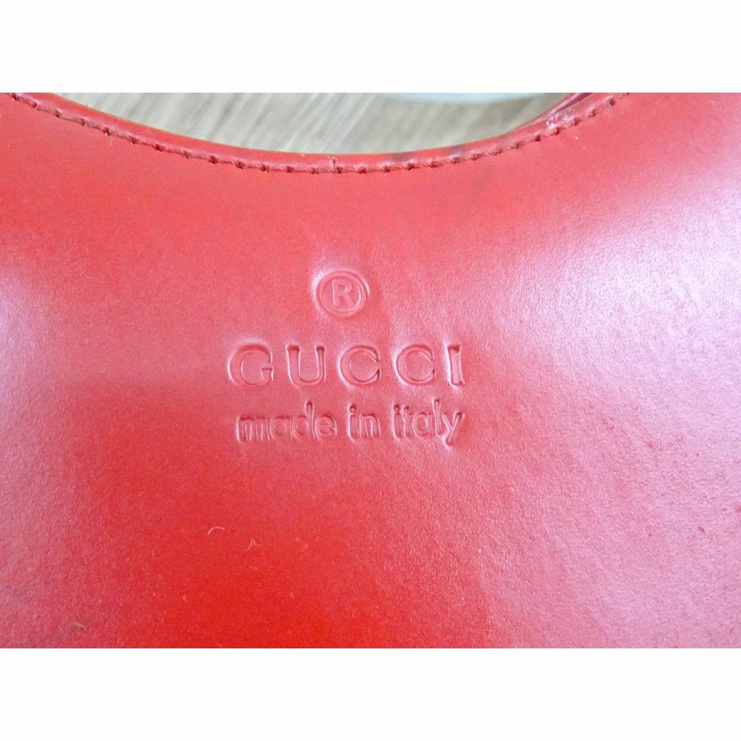 Gucci(グッチ)のK渋024/ グッチ メタルハンドル レザー レッド 001 3778 0020 レディースのバッグ(ハンドバッグ)の商品写真
