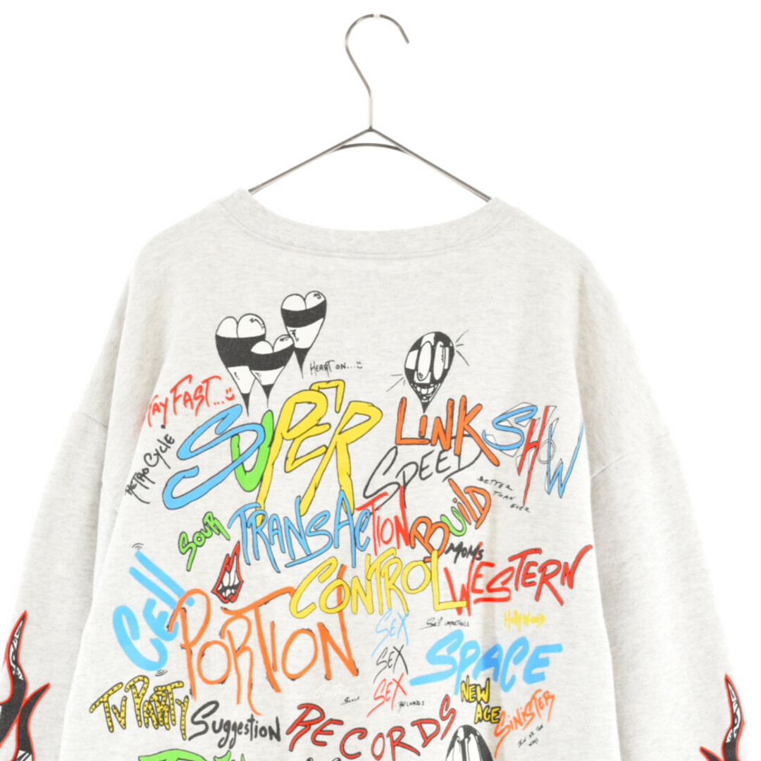 CHROME HEARTS クロムハーツ ×MATTY BOY 21SS PPO BRAIN SWTSHRT マッティボーイ ブレインクルーネックスウェットトレーナー グレー